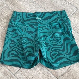 Fleo Teal Zebra Pattern Charge Shorts